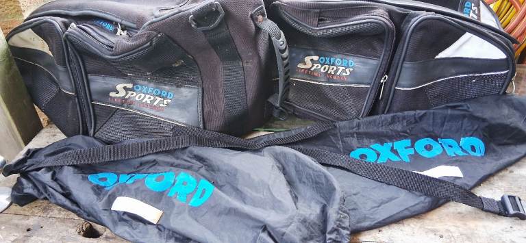 PAIR OF Oxford Lifetime Luggage Sports Panniers Black Saddle Motorcycle Bag