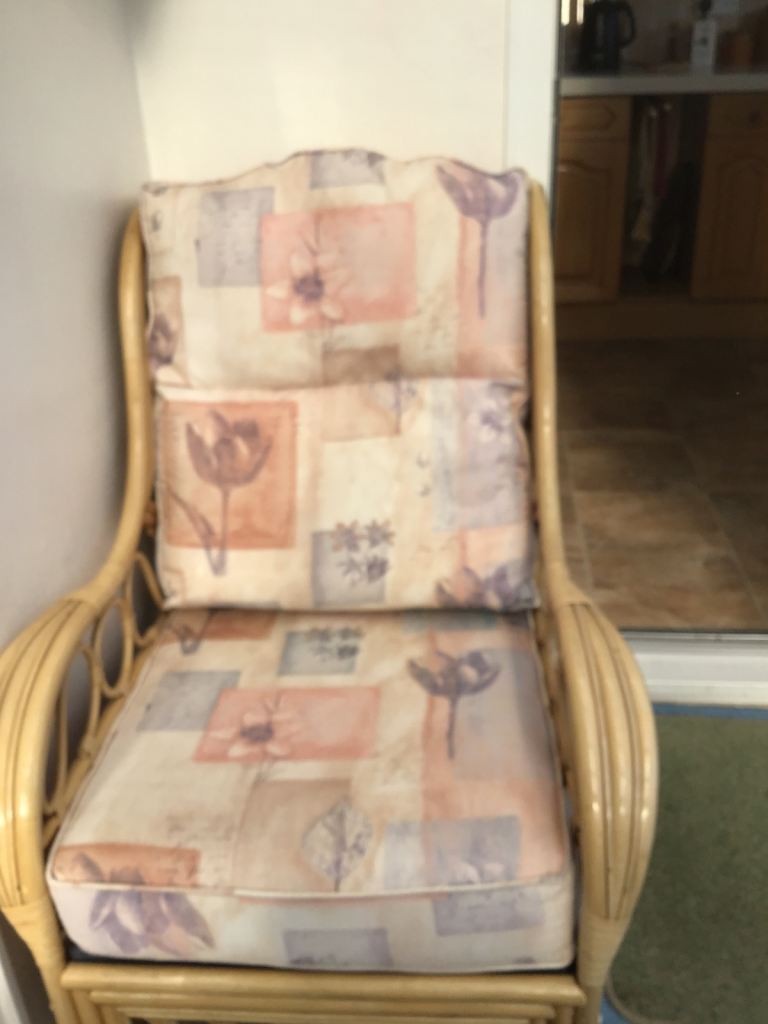 Cane conservatory suite cushions , FREE to collector
