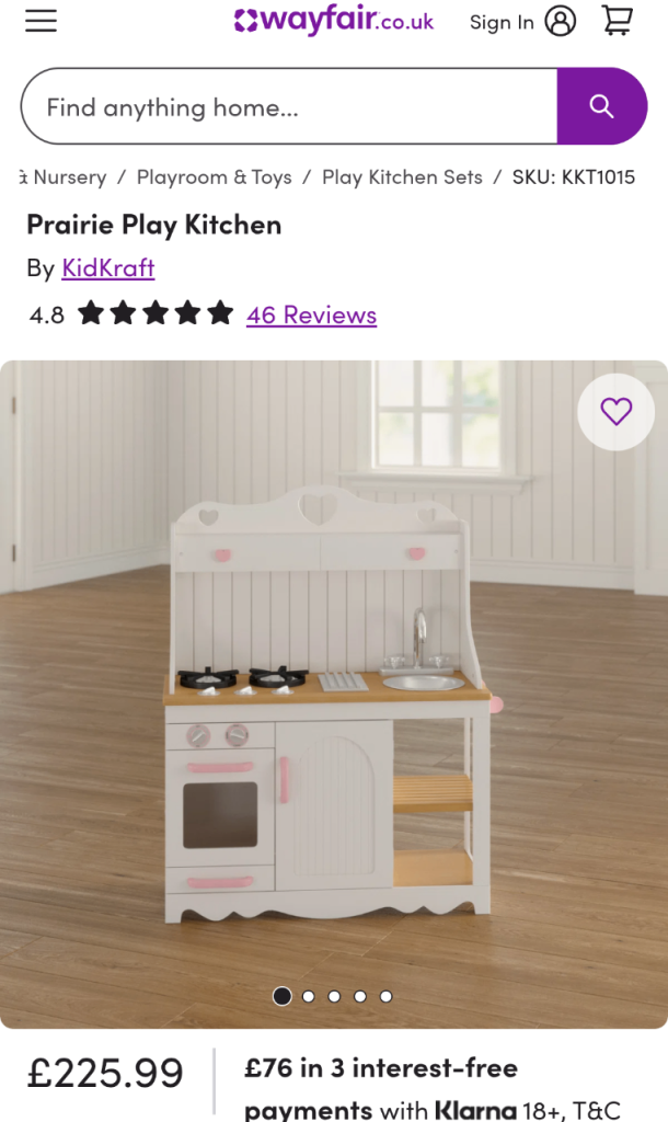 Kidcraft prairie play kitchen 