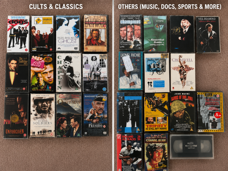 27 VHS Tapes Bundle – Reservoir Dogs, Snatch, Fight Club, Godfather II & More