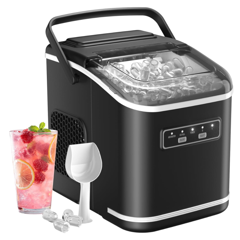 Ice Maker Machine Countertop, 9 Cubes Ready in 6 Mins, 12KG in 24H self cleaning