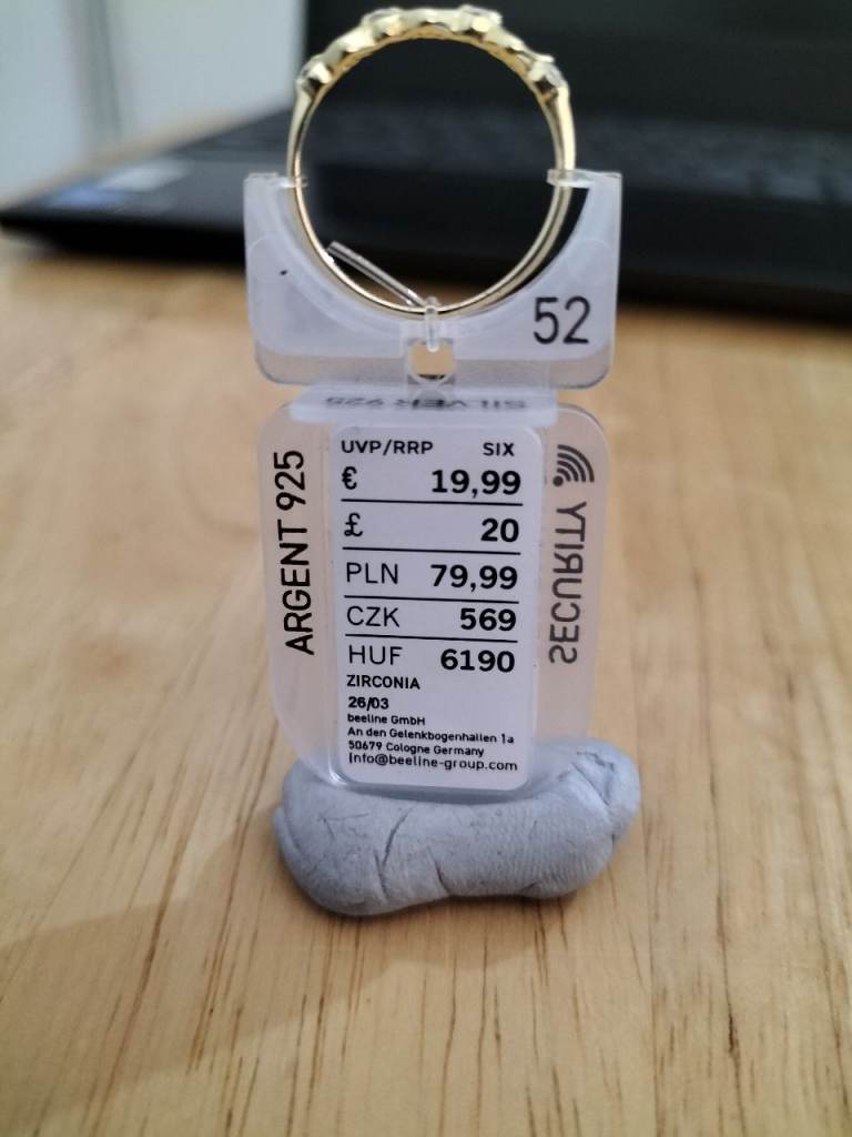 925Sterling Silver Ring Size 52 – L