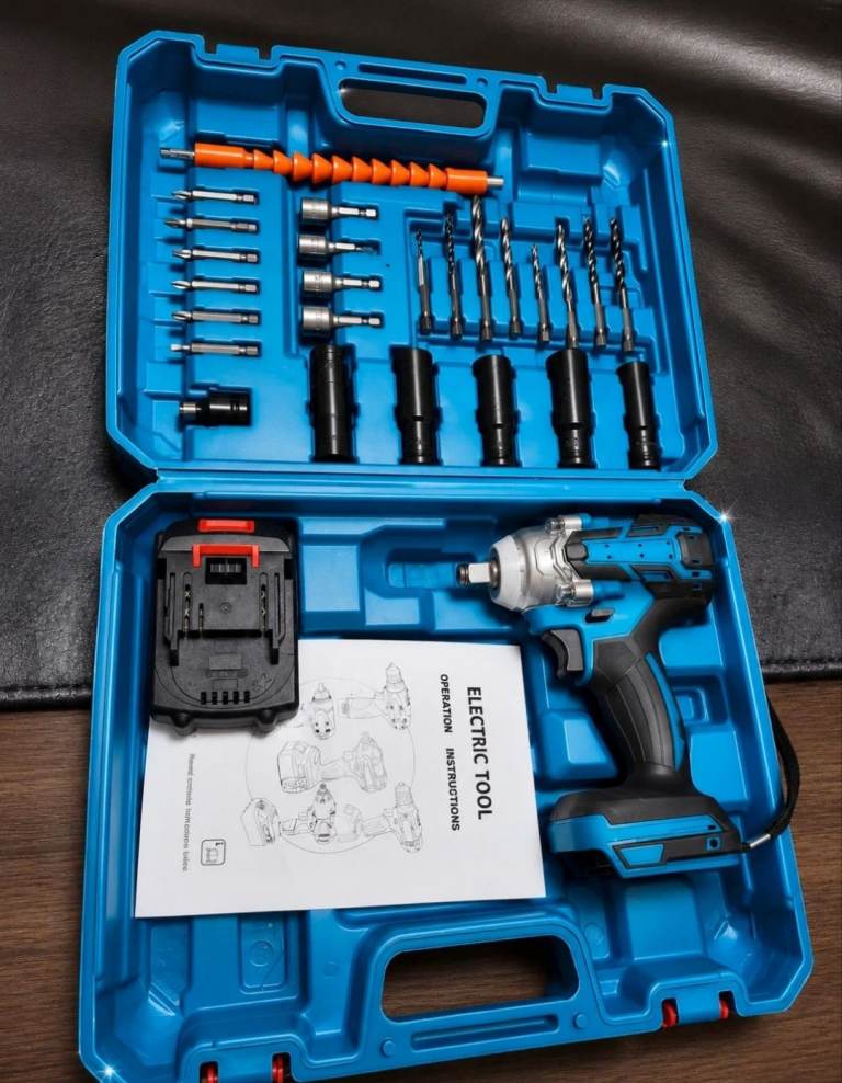 Cordless Electric Tool Set with Impact Wrench