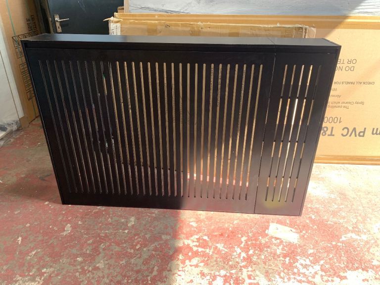 Black storage radiator cover 