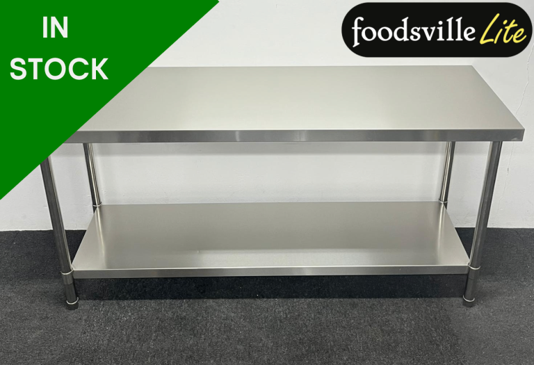 NEW Foodsville Lite 1800mm Stainless Steel Centre Table With Undershelf - PAY OVER 3 MONTHS!