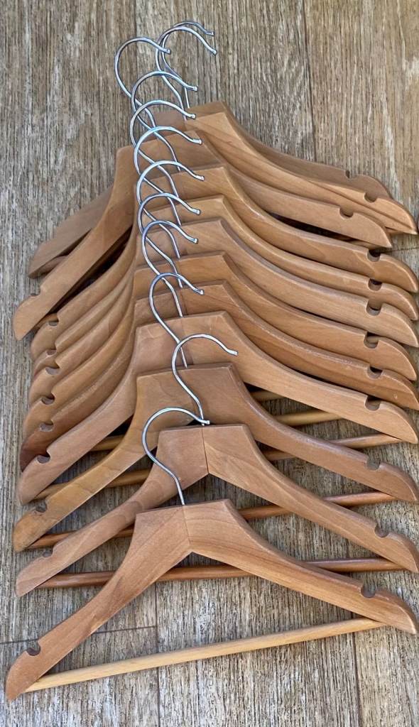 Children's wooden coat hangers