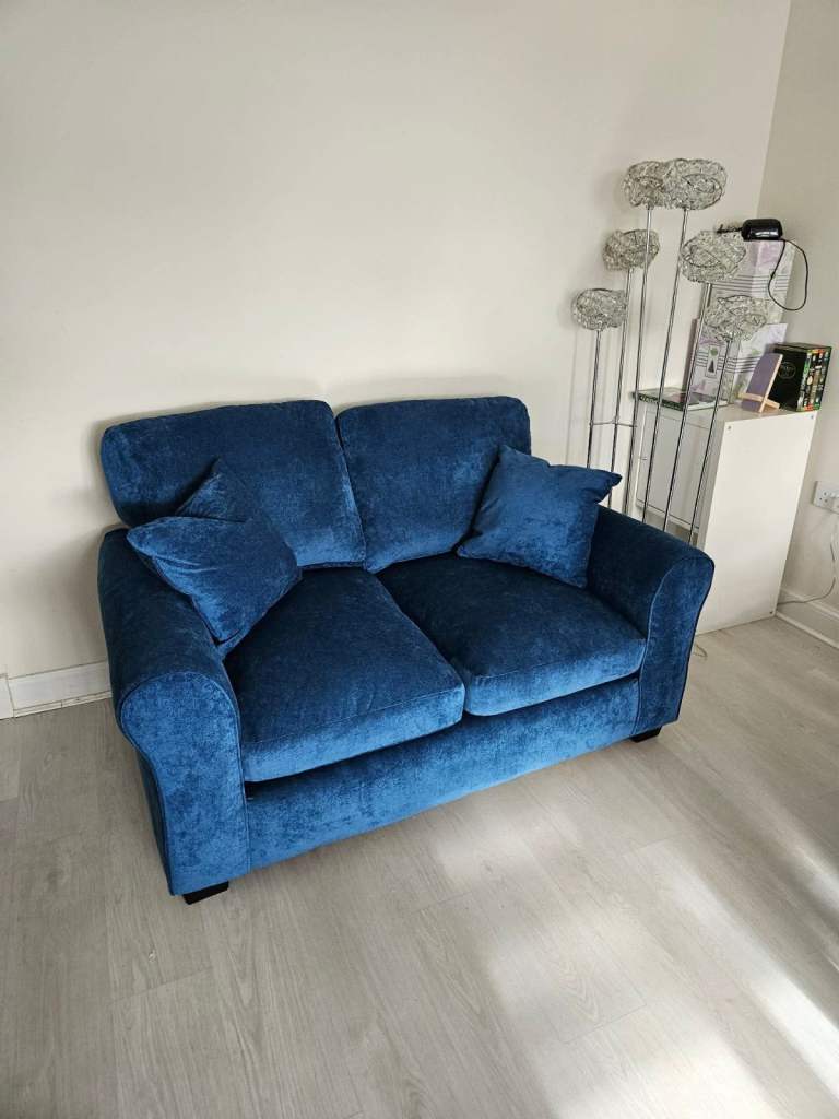 Argos Home Taylor Fabric 2 & 3 Seater Sofa - Blue