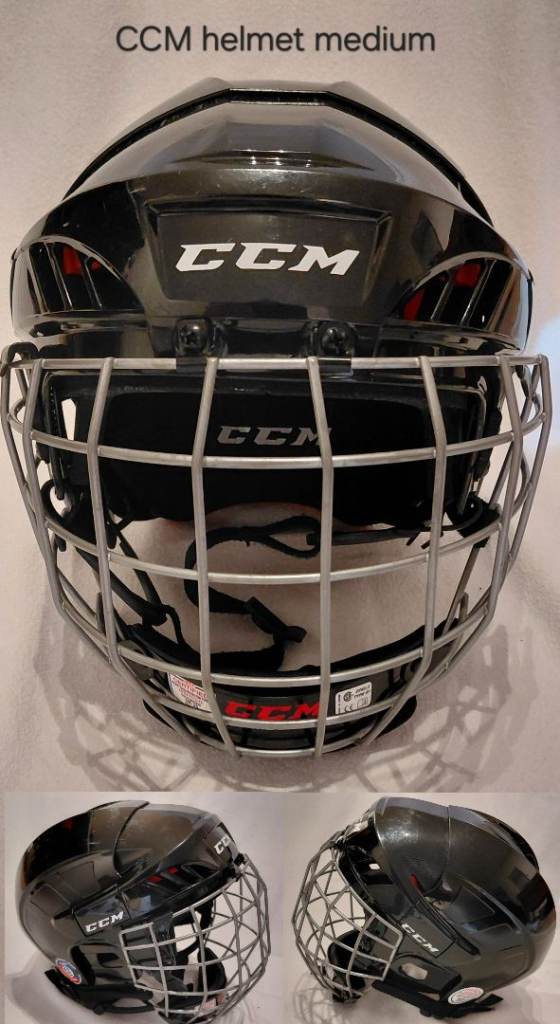 CCM Ice Hockey Helmet with Face Cage – Black, Medium
