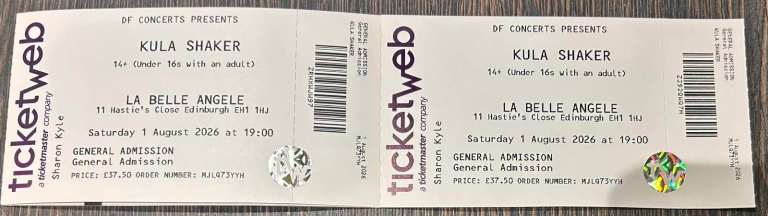 Kula Shaker Concert Tickets – General Admission, Edinburgh