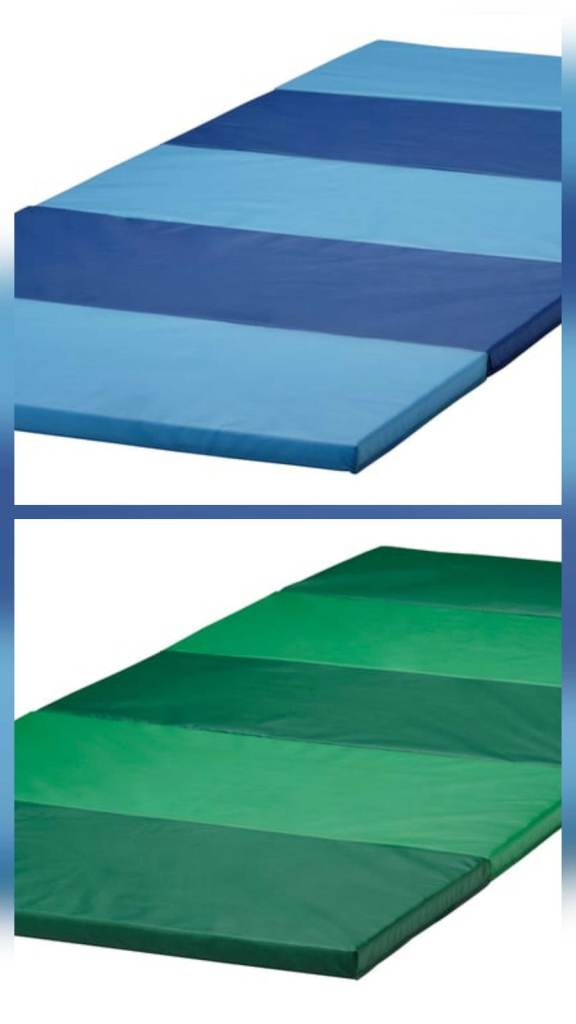 2x IKEA PLUFSIG Gym Mats Brand New Blue & Green
