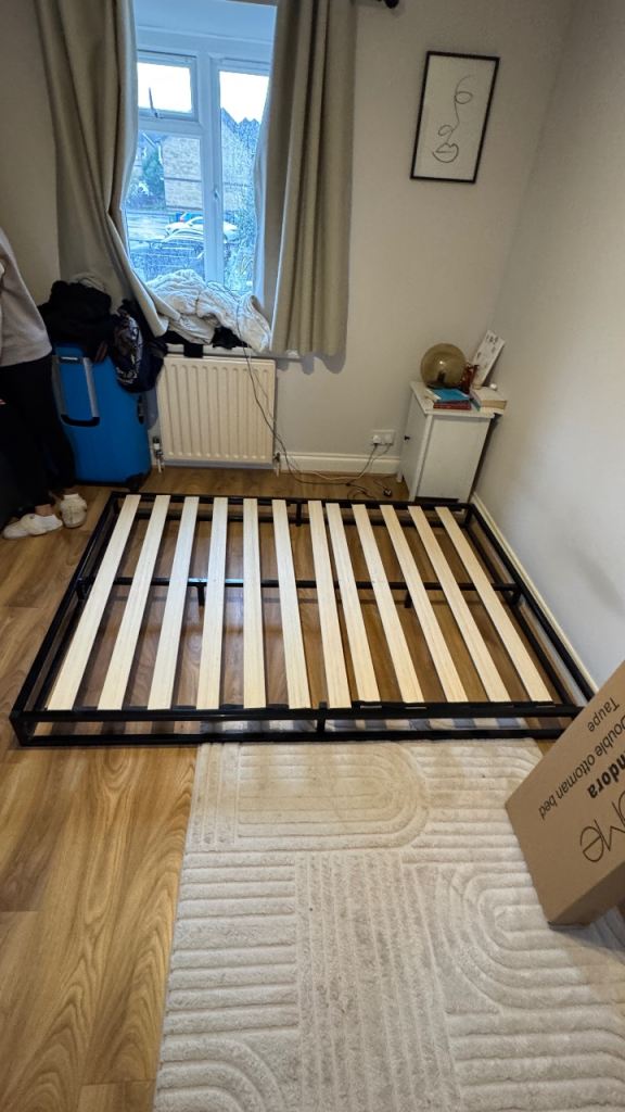 Double Bed Frame - Black Metal