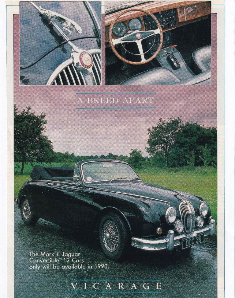 01. A Rare Original Magazine Advertisement of a Mark II Jaguar 1990