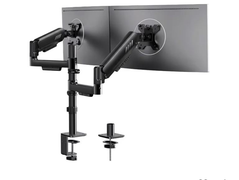 Dual Monitor Arm Desk Mount – New, Black