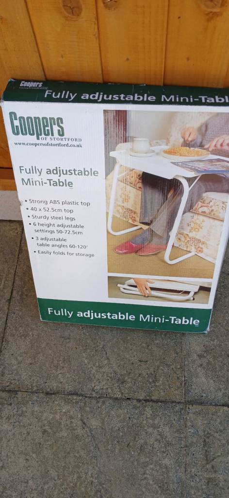 Table, fully adjustable for use at chair / settee