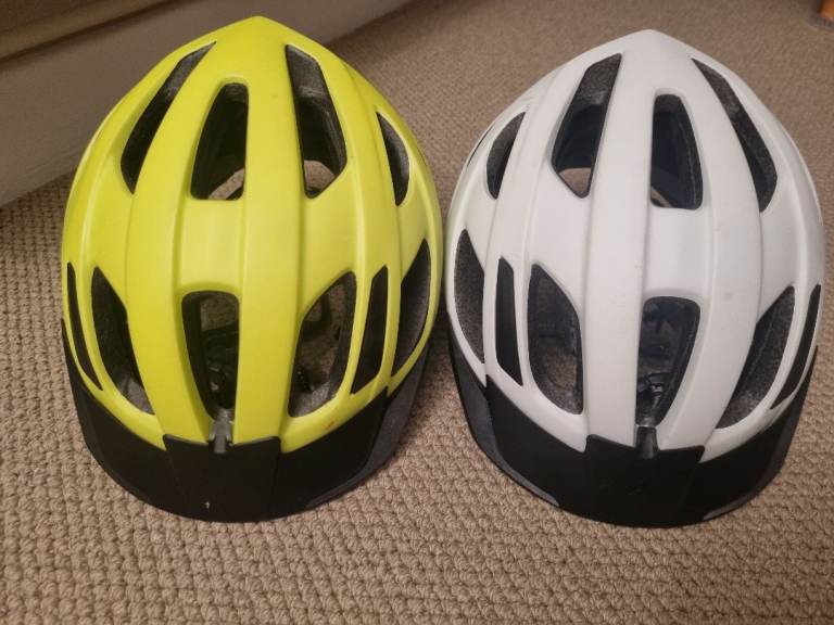Specialized Centro Cycling Helmets (Pair) – Yellow & White, Good Condition