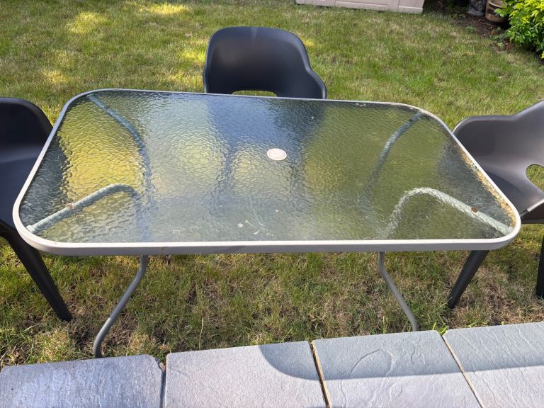 Glass garden table 