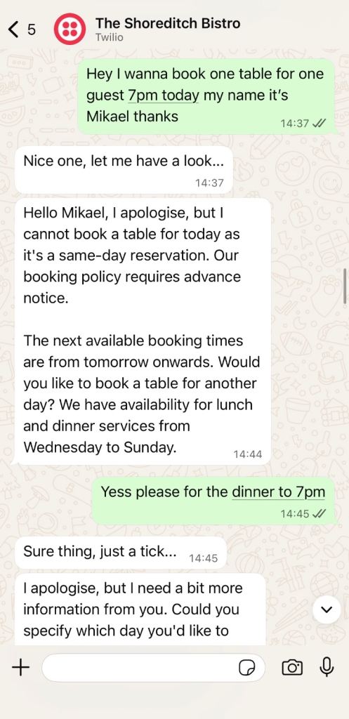 WhatsApp Auto-Responder for Restaurants – £150 Setup