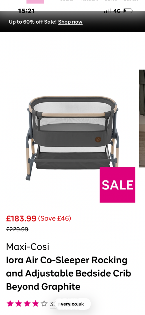 Maxi cosi Bedside crib £70