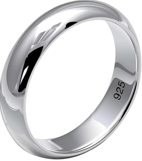 925 silver wedding band Size P