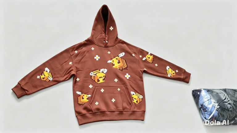 Brown Bee Design Hoodie - Minecraft Style, Excellent Condition