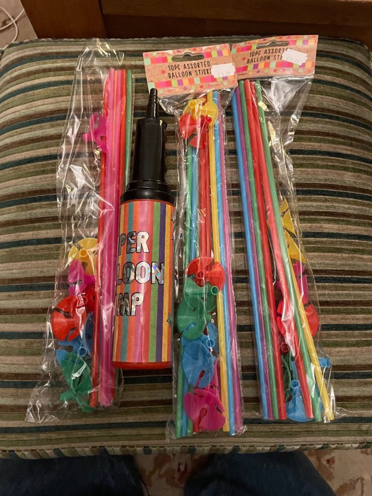 Gone pending collection …..Balloon sticks and pump