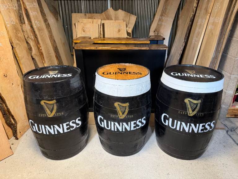 Whiskey Barrel Guinness Painted Style