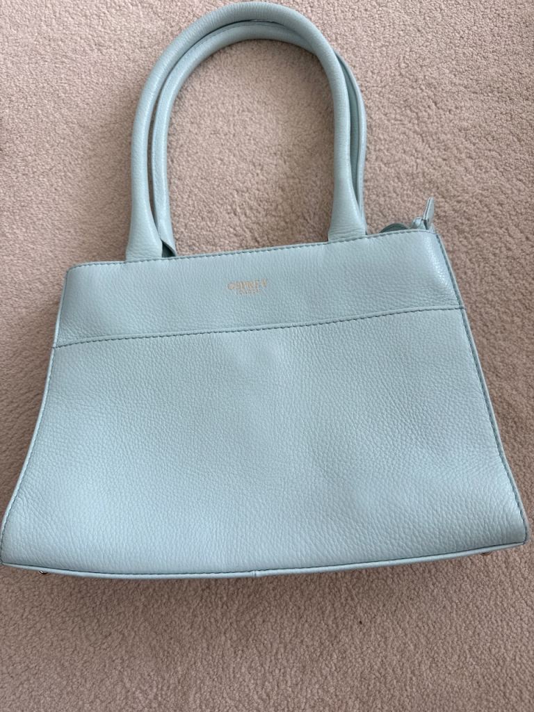 Osprey Light Blue Leather Handbag – Good Condition