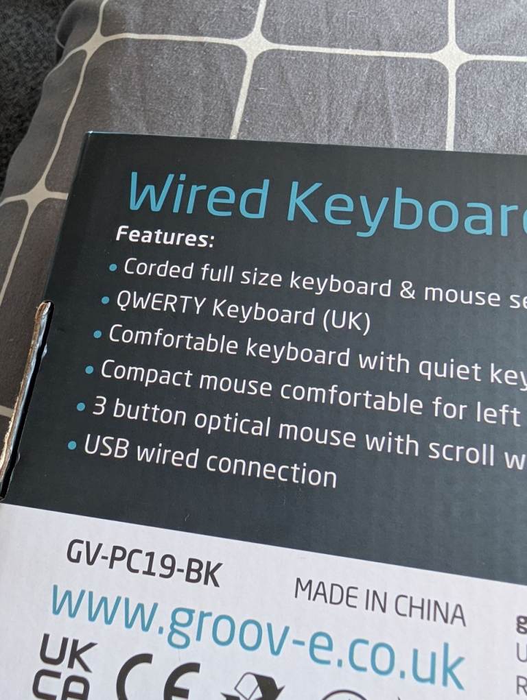 Groov-e Wired Keyboard & Mouse Set GV-PC19-BK - New in Box