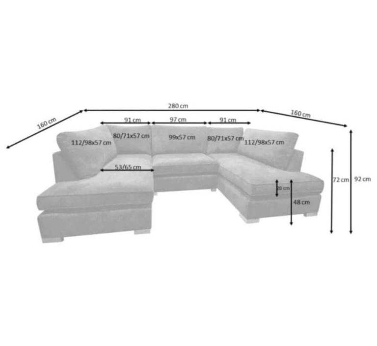 U-shaped grey couch 
