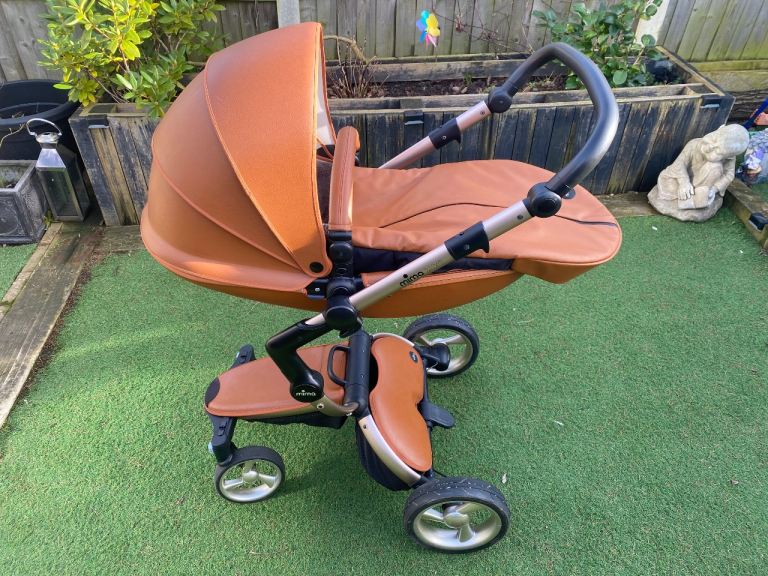 Mima Xari Brown Leather Pram/Stroller