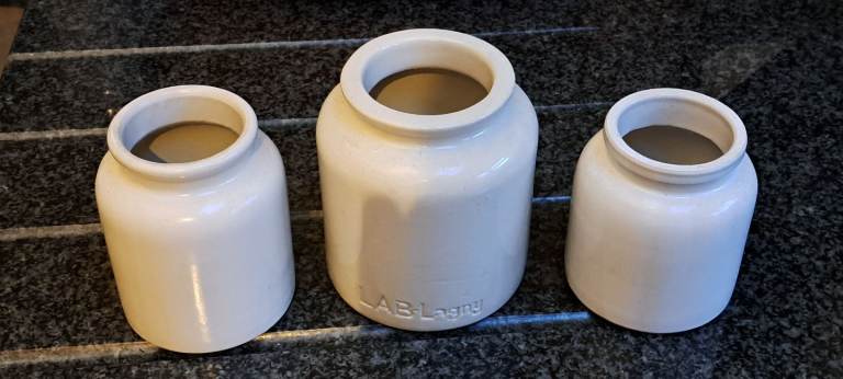 3x stoneware kitchen pots LAB-Lagny