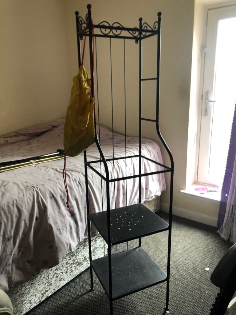 2 x Black Metal Shelving Units