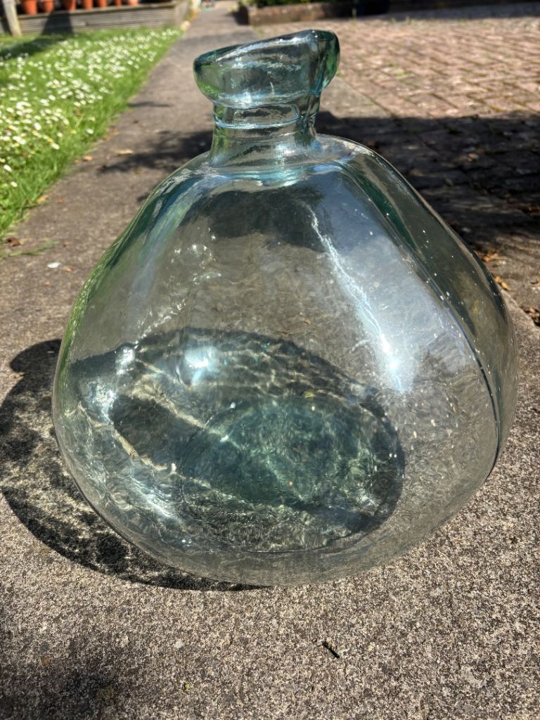 Large Clear Glass Demijohn - Good Condition