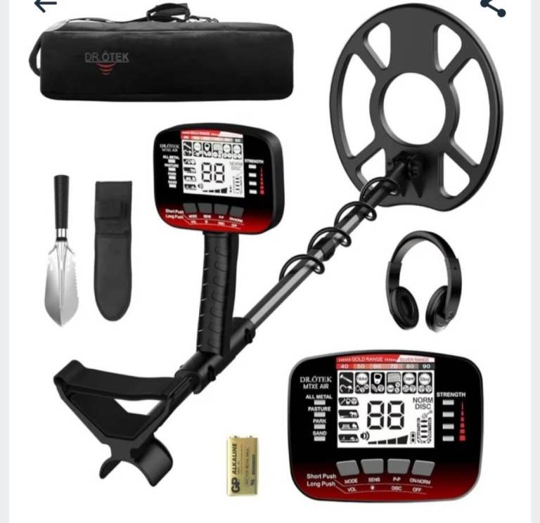 Dr otek metal detector with shovel and carry bag for detector, never been out bag 