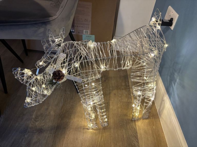 Christmas Reindeer and outdoor lights 