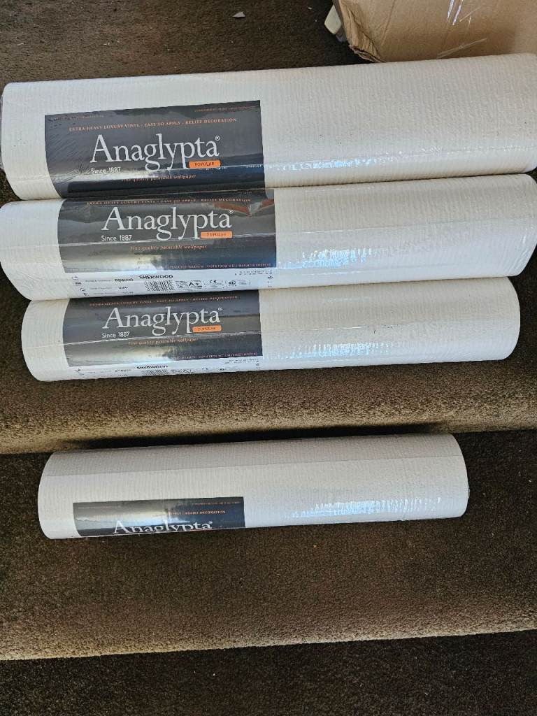 5 rolls Anaglypta wallpaper unopened