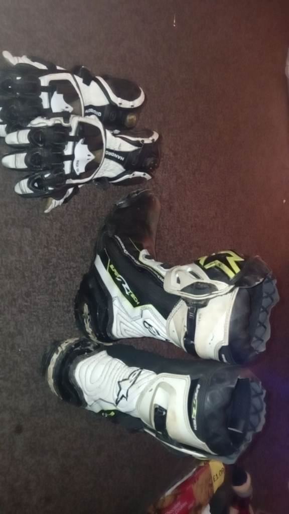 Motorbike helmet,boots,gloves