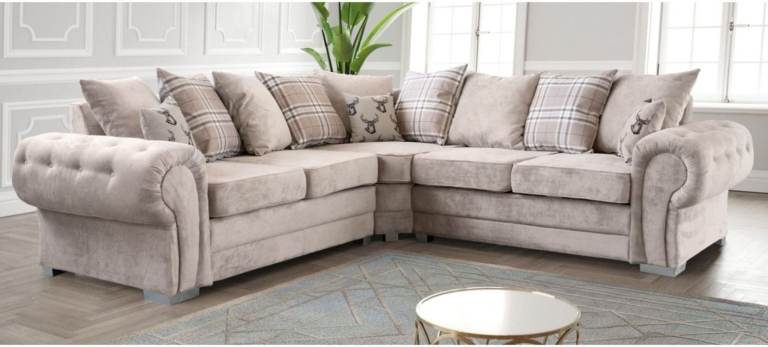 CREAM COLOR BRAND NEW 5 SEater verona Corner Sofa INbox for order 