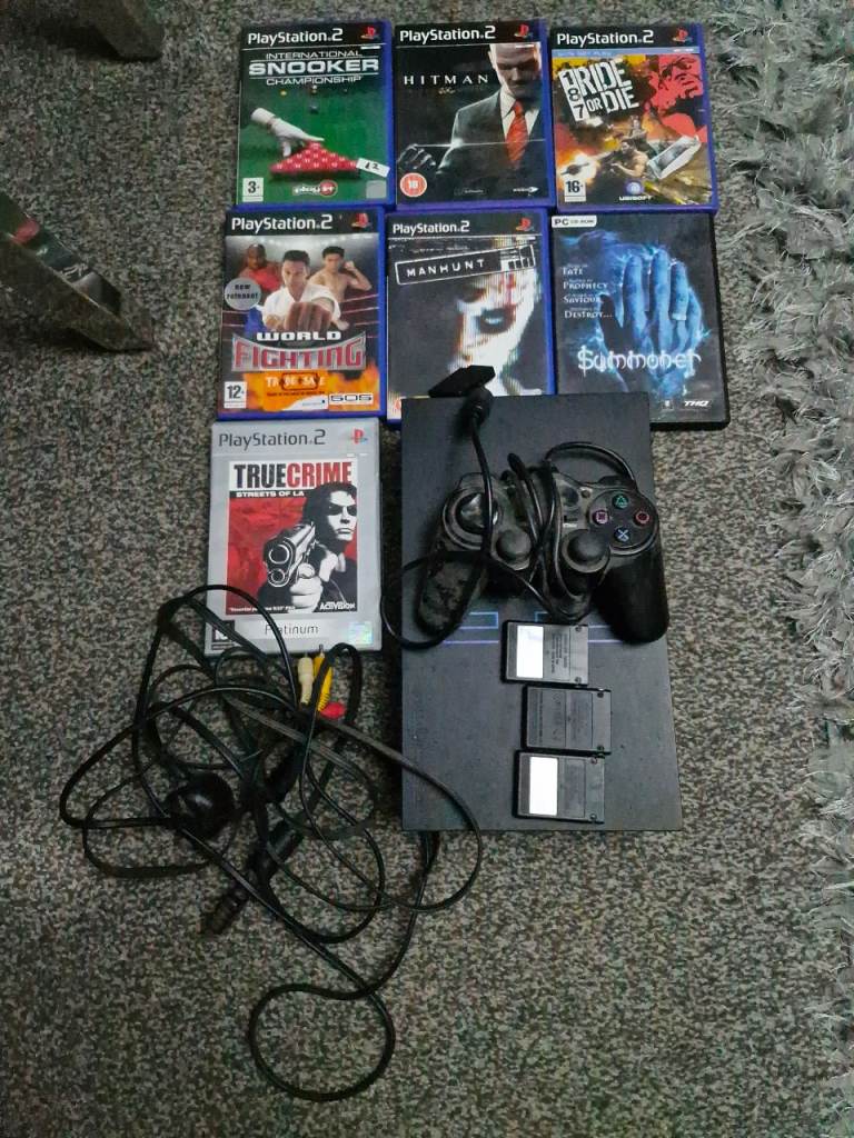 PlayStation 2 with games