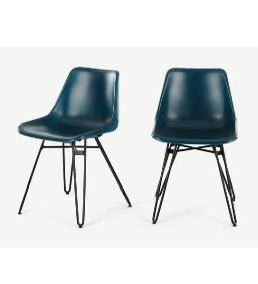 image for Teal and black chairs 