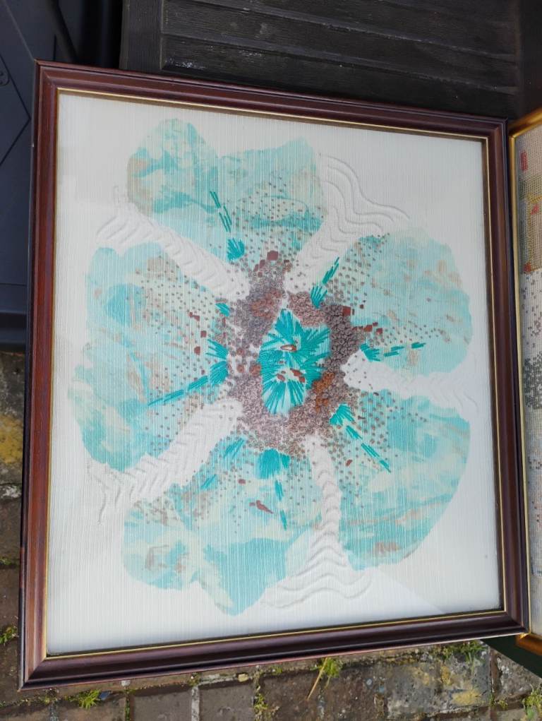 One of a kind tapestry embroidered wall art