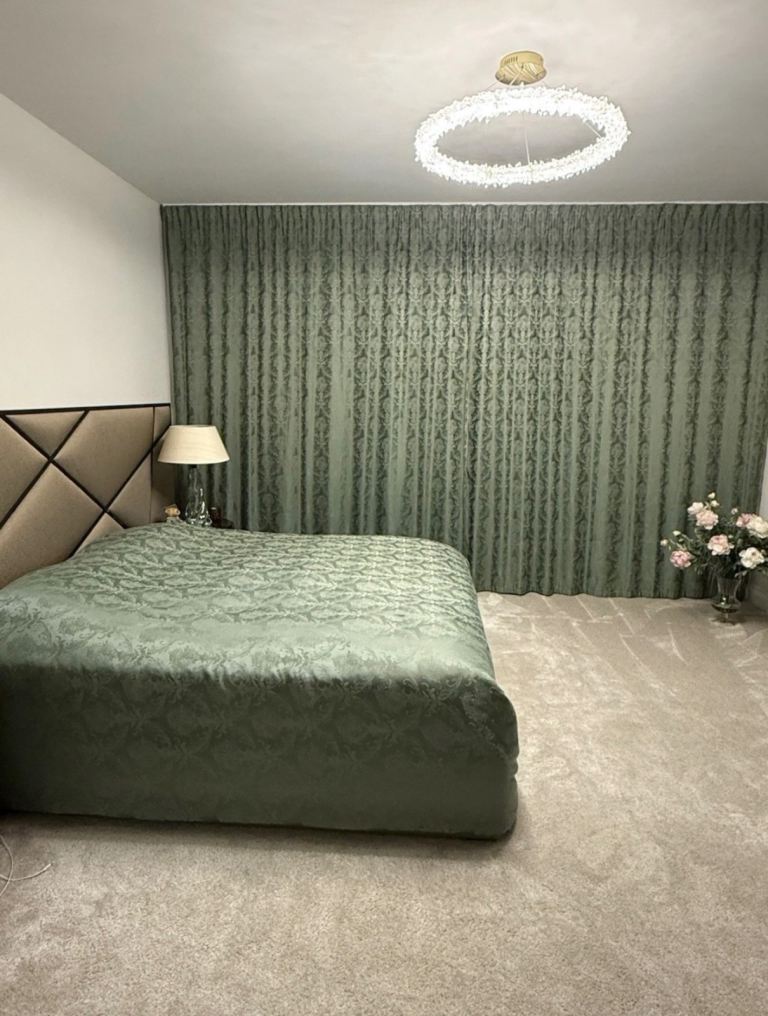 Set of two curtains and bed cover 