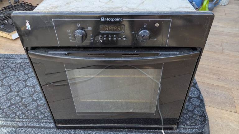 Free Hotpoint Black Built-In Oven. Working but old.