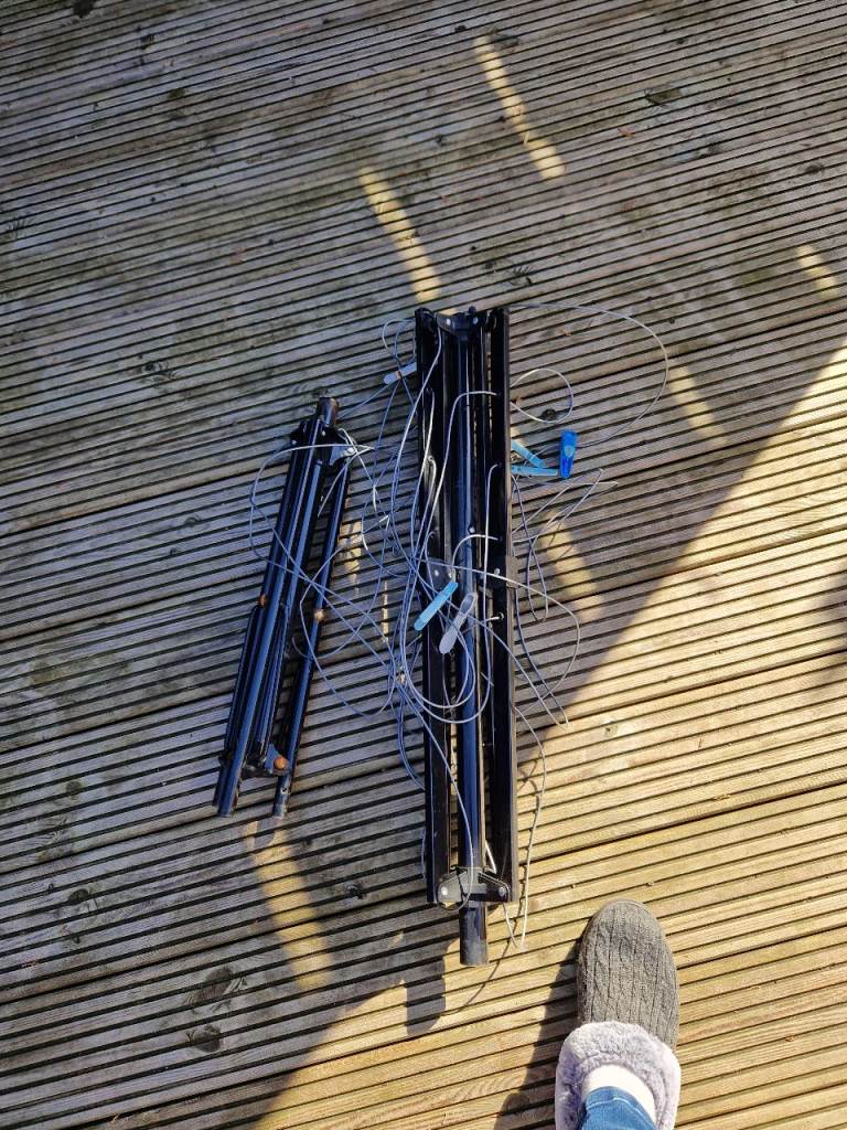 4 line portable rotary washing line