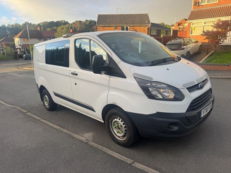 FORD CUSTOM CREW CAB, 2018, EURO 6, 6 SEATS, 2.0 TDCI,126K MILES, HISTORY, MOT, NO VAT