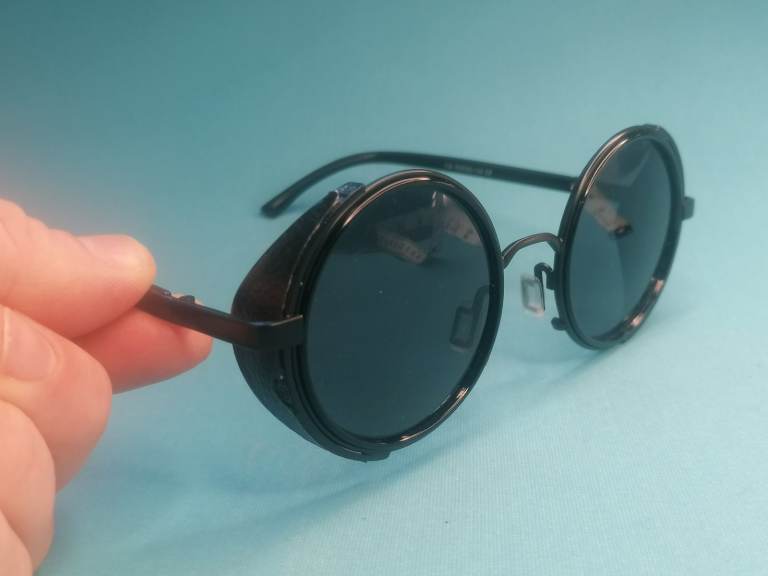 Black Steampunk Glasses Cyber 50s Round Retro Vintage Goggles Sunglasses.