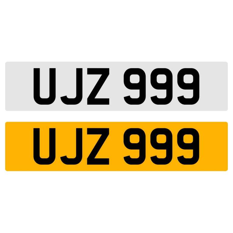 UJZ 999 NUMBER PLATE NUMBERPLATE REGISTRATION CHERISHED DATELESS NORTHERN IRISH NI