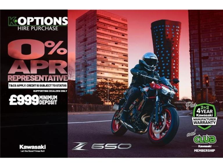 2024 Kawasaki Z650PRICE K-Options 0% apr finance available