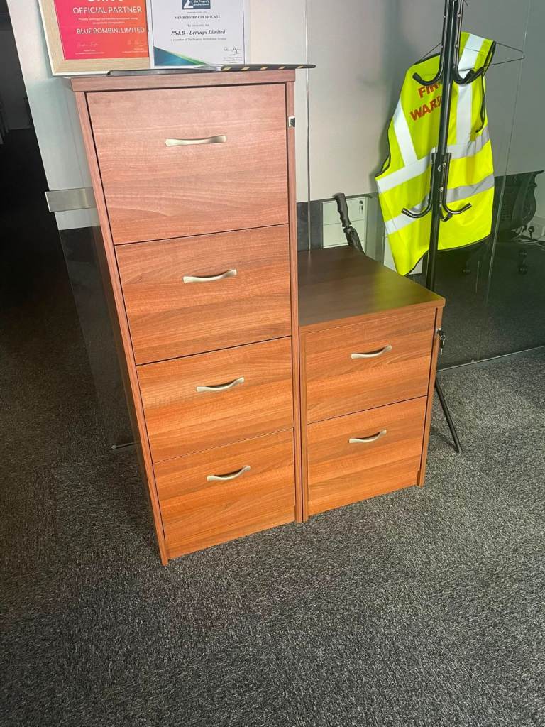 Office furniture walnut filing cabinets 