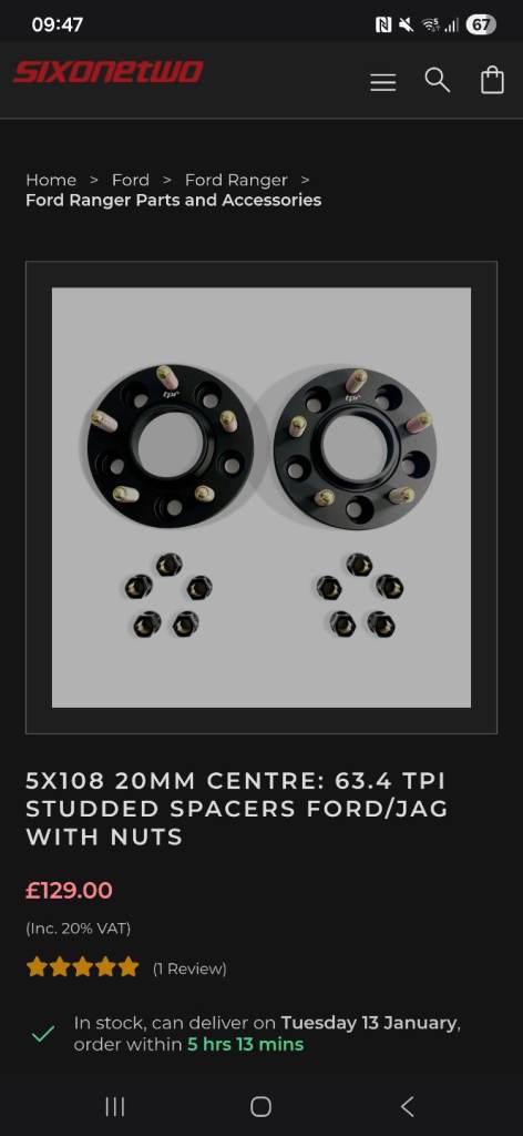 Jag ford tpr 20mm spacers